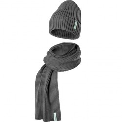 Súprava čiapky a šálu šedá