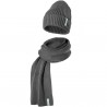 Súprava čiapky a šálu šedá
